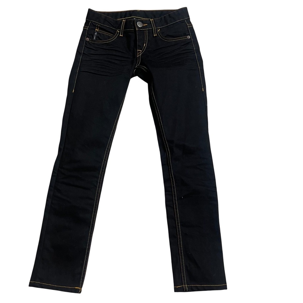 AX Armani Exchange Womens Black Jeans Straight Leg Stitch Detail USA Size P0